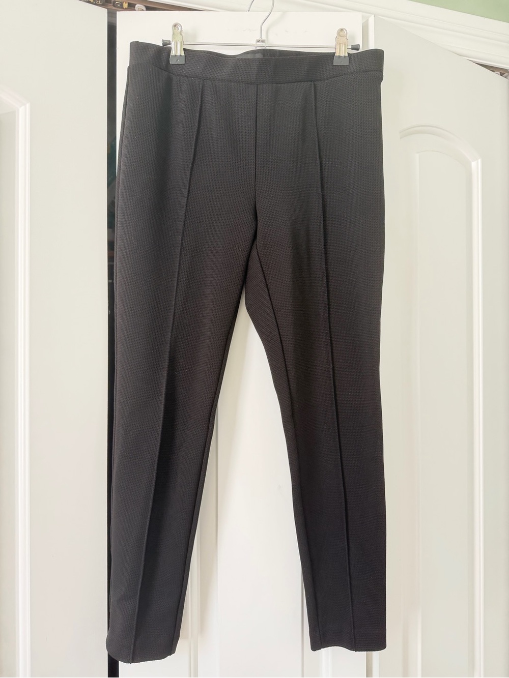 Talbots Black Ponte Skinny Pants with Front Crease